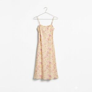 Rare Vintage Esprit Cottagecore Rose Print Midi Dress Cream/ Pink